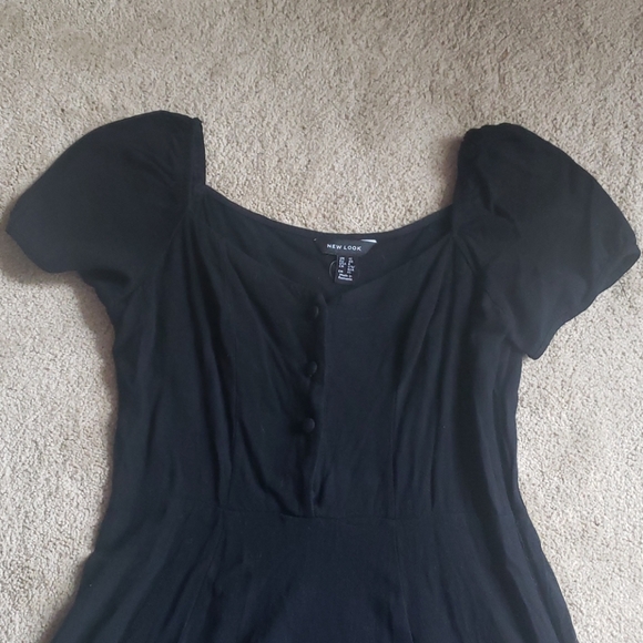 BLACK MILKMAID PUFF SLEEVE SQUARE NECK DRESS - Picture 2 of 6
